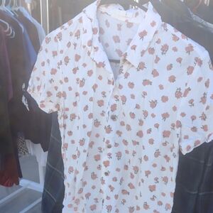 Floral White Men's Shirt